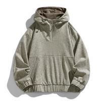 Large Hooded Half Zip Hoodie for Men In Spring, Color Blocked Loose Casual Top 8XL