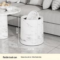 OIMG Retro Imitation Wood Grain Swing Lid Trash Can balta spalva