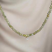 Summer Matcha Olivine Necklace Plated 18K Gold Titanium Steel Necklace Female Does Not Fade Female Personality white