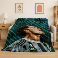 CR11 Goat R-Ronaldo Football Star Flannel Blanket Soft Warm Throw Blanket for Bedroom Living Room Bed Travel Camping Picnic Kid 75x90cm
