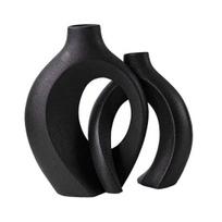 2 Pcs/Set Hollow Modern Plastic Vase for Pampas Grass Nordic Boho Style Decorative Vase for Wedding Dinner Table Centerpiece