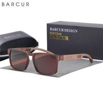 BARCUR Original Design Natural Wood Sunglasses Polarized Business Sun Glasses for Men Eyewear Square Luxury Brand Eyewear ruda