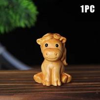 1/2Pcs Mini Wood Carving Chinese New Year Horse Ornaments Zodiac Statue Cute Horse Decor Office Desktop Decor Car Decoration 1pc