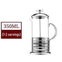 Glass French Press Coffee & Tea Maker with Built-in Frother brown