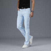 Men's Micro-Flare Denim Trousers Korean Version of Elastic Casual Flared Pants Green Flared Pants Size 28-38 28 dangaus mėlyna spalva