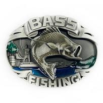 Retro Zinc Alloy Bass Fish Skin Buckle Fashion Belt - European & American Style