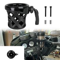 Motorcycle Handlebar Drink Cup Holder W/Mesh Basket Mount Universal gray