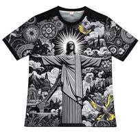 Brazilija Jėzus Grafika Futbolo Marškinėliai Vyrams Moterims Streetwear Sportiniai Marškinėliai Oversized Vasaros Treniruočių Marškinėliai XS gray