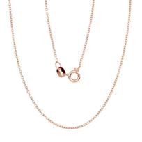 Vaikiška sidabrinė Apvalaus Anchor pynimo grandinėlė 1 mm, 40 cm – padengta raudonuoju auksu (925)