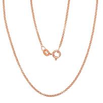 Sidabrinė Rollo grandinėlė 1 mm, 45 cm – padengta raudonuoju auksu (925)