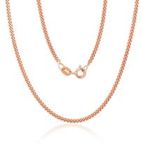 Sidabrinė Cartier grandinėlė 2 mm su deimantiniu šlifavimu, 55 cm – padengta raudonuoju auksu (925)