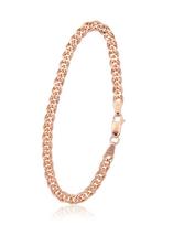 Sidabrinė apyrankė Mona Lisa 4.9 mm su deimantiniu šlifavimu, 18 cm – padengta raudonuoju auksu (925)