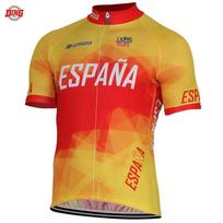 Spain Cycling Jersey Set Men Short Sleeve Bib Shorts Gel Pad Yellow   Bike Clothing Suit Triathlon Summer Breathable Cycling Suit Set 2026 XS red
