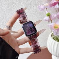 Spalvingas dervos laikrodžio dirželis, suderinamas su Apple Watch Series 1-11/SE/Ultra 38/40/41/42/44/45/46/49mm 42/44/45/46/49mm žalia