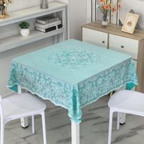 European Lace Printed Tablecover PVC Environmentally Friendly and Anti Fouling Dining Table Mat Square Coffee Table Deskcloth 130x130cm