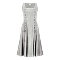 Women's Medieval Gothic Dress Renaissance Sleeveless Lace Up Underbust Pirate Dress High Low Split Peasant Dress XXXL pilka