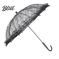 UV Resistant Umbrella Vintage Gothic Lace Umbrella Black Bridal Parasol for Halloween Witch Cosplay Wedding Decoration Stage Performance A