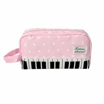 Lace Piano Pencil Case With Handle Pen Bag Kawaii Polka Dot Pencil Pouch  Student Use rožinė