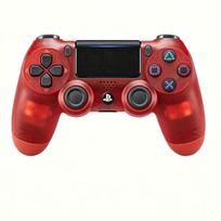 Red transparent Wireless Game Controller for PS4, Dual Joysticks Gamepad with Ergonomic Grip and Vibration Feedback
