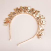 Bridal Headpiece Alloy Leaf Crown Bride Leaves Shape Alloy Hairband Bridal Fashion Accessories auksas