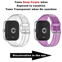 Silicone Watchband For Xiaomi Mi Band 9 Pro 8Pro Transparent Sunshine Turn Color Strap For Redmi Watch 5 4 Bracelet Wristband For Redmi Watch 5