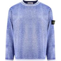 Stone Island Logo Patch Crew Neck Long Sleeve Sweatshirt Men sweatshirt Blue K1S155100030S00Z2-V0028 XL