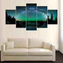 5 Panel HD Prints Northern Light Star Night Landscape Canvas Wall Art Wallpaper Paintings Posters Living Room Home Decor 20x35 20x45 20x55cm blue