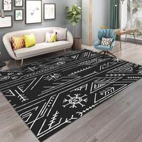 Viking Rune Wolf Pattern Area Rug Vintage-Themed Carpet Non-Slip for Office Bedroom Living Room Outdoor Cool Gift Decoration Mat 40x60cm