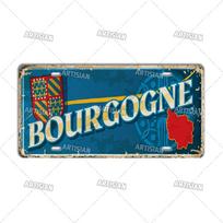 Mfoever Artisian France Province Ctiy Metal Sign Landmark License Plate Travel Car Plate Decorative Tin Plaque Wall Decor Garage Bar Pub (as the picture,6x12inch)