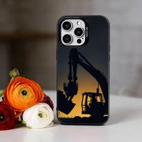 Classic excavator Phone Case For iPhone 17,16,15,14,13,12,11 Plus,Pro Max,XS,Colored Silver Plated Inside Cover iPhone16plus