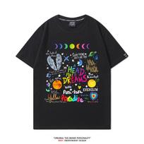 Coldplay Band Around Cotton Tshirt Summer New Male And Female 2026 Concert Tour Short Sleeve Clothes Trend Rock Loose Top M black