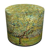 Velvet pouf, Bertoni, Van Gogh Sad print - round decorative pouf, for the living room, cylinder 40cm, elegant, zipper