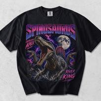 Retro Spinosaurus Shirt, Vintage 90s Dinosaur Graphic Tee, Bootleg Rap Style Tee, Cretaceous Apex River King, Comfort Colors Streetwear S blue