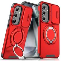 Magnetinis laikiklis telefono dėklas Samsung A17 A07 A16 A06 A55 A35 A25 A15 A54 A14 A23 A13 5G 4G A03S slankiojantis kameros apsauginis dangtelis For Galaxy A55 raudona