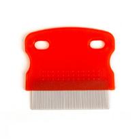 Stainless Steel Needle Fine-toothed Comb for Cats and Dogs, Flea Removal Comb, Pet Flea Removal Comb, Pet Fine-toothed Comb Paper card raudona