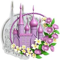 Fairytale Castle Silicone Molds Castle Fondant Mold Cake Decorating Tools Cupcake Topper Candy Chocolate Gumpaste Mold pilka spalva