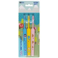 TePe Mini Toothbrush Extra Soft itin minkšti dantų šepetėliai 0-3 metų vaikams, 3 vnt.