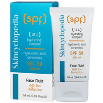 Skincyclopedia Sun Protection Face Fluid apsauginis fluidas veidui su drėkinamuoju (10%) kompleksu, hialurono rūgštimi ir keramidais SPF 50, 50 ml