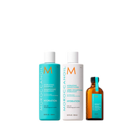 Set Moroccanoil: Hydration Paraben-Free Hair Conditioner Moisture And Shine, 250 ml + Hydration Paraben-Free Hair Shampoo Moisture And Shine, 250 ml + Moroccanoil Hair Oil Treatment Revitalizing & Fortifying, 50 ml
