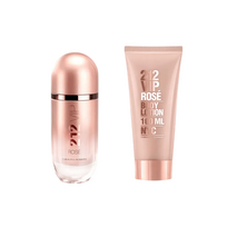Set Carolina Herrera: 212 VIP Rose Eau De Parfum For Women, 80 ml + 212 VIP Rose Moisturising Body Lotion, 100 ml