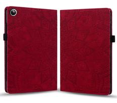 Embossed for Funda Samsung Galaxy Tab A11 8.7 Inch Tablet Case SM-X130 SM-X133 SM-X135 Folio Stand Cover with TPU Back Tab A11 8.7 SM-X130 brown