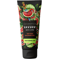 Cosmepick Tattoo Shower Gel Watermelon dušo želė tatuiruotai odai, arbūzų kvapo, 200 ml