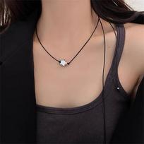 Y2K reguliuojama virvė Star Pendant Choker karoliai Pentagramos raktikaulio grandinėlė moteriški papuošalai gimtadienio dovana 1pc