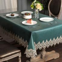 Lace Soft Rectangular Dinning Table Cover Waterproof Oilproof Party Kitchen Green Tea Tablecloth Decorative Square 120x120cm-Square žalia