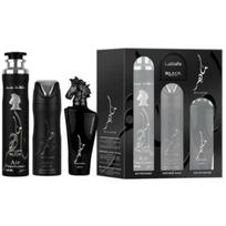 Lattafa Maahir Black Edition Giftset rinkinys unisex (EDP, 100 ml + dezodorantas, 200 ml + purškiamas namų kvapas, 300 ml)