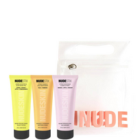 3-Step Citrus Renew Set Nudestix: Lemon-Aid Detox & Glow Paraben-Free Anti-Dullnes Peeling Lotion, 20 ml + Nudeskin Citrus-C Moisturizing Cream Mask For Face, 20 ml + Nudeskin Citrus Cleansing Balm For Face, 20 ml