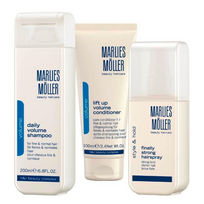 Xmas Set Set Marlies Moller: Lift-Up Hair Conditioner For Volume, 100 ml + Finally Strong Hair Spray For Styling Strong Hold, 125 ml + Daily Volume Hair Shampoo, 200 ml