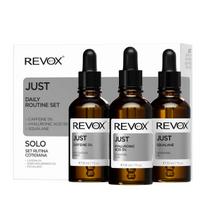 Daily Routine Set Revox B77: Just Squalane Nourishing Oil For Face, 30 ml + Just Caffeine 5% Anti-Dark Circles Day Eye Serum, 30 ml + Just Hyaluronic Acid 5% Hydrating Fluid For Face, 30 ml