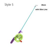 38cm/58cm/80cm Vaikams Žvejybos aitvarai meškerės Teleskopinės Animacinių filmukų Mini aitvarai meškerės Įvairūs stiliai su 50 metrų valo Žvejybos meškerės blue