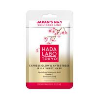 Hada Labo Tokyo Premium Hyaluronic Acid Glow & Anti Stress Sheet Mask Face Day, 23 ml